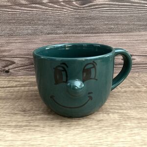 Dolce Vita Face Mug Green 3D Happy Smiling Face Cup Novelty Gift